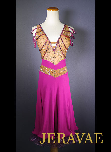 Fuchsia Purple Latin Dress with Horsehair