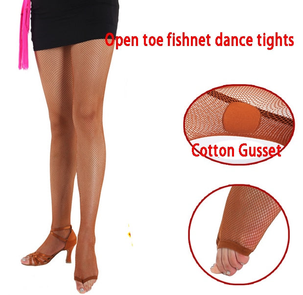 Professional Latin Dance Toeless Tights Women Sexy Open Toe Fishnet  Pantyhose Christmas New Year Party Gift