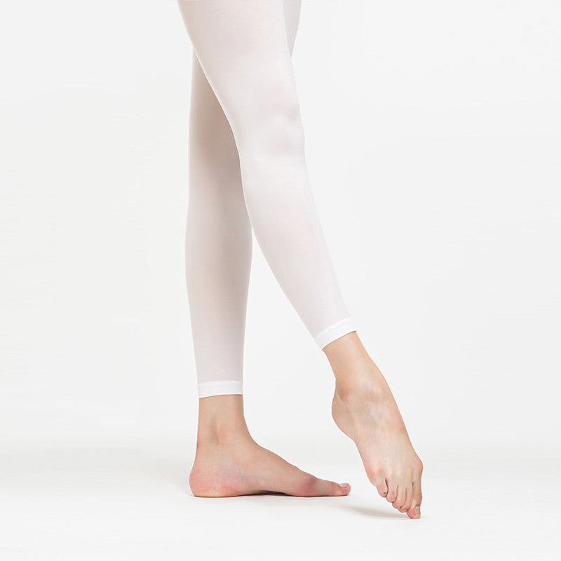 Footless Ballet Dance Tights White Side Angle